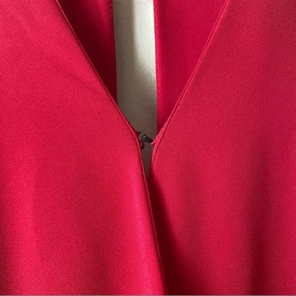 Helena Quinn red wrap dress size M silk poly blend - Picture 4 of 9